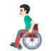 man in manual wheelchair, light skin tone